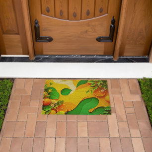 Fresh Citrus Summer Vibes Art Fiber Doormat