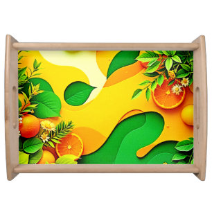 Fresh Citrus Summer Vibes Art Serving Tray