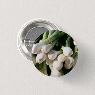 Fresh, Clean, Bunch of Green Onions Pinback Button
