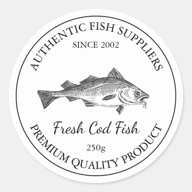 Fresh Cod Fish Packaging Label (Front)