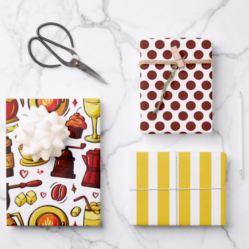 Fresh Coffee Cafe Wrapping Paper Set