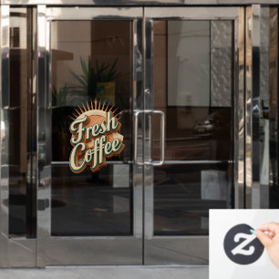 Fresh Coffee Donut Shop Window Cling