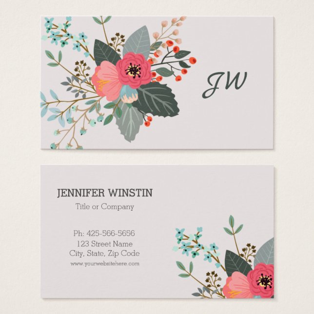 Fresh Colorful Flower Bouquet Template (Front & Back)