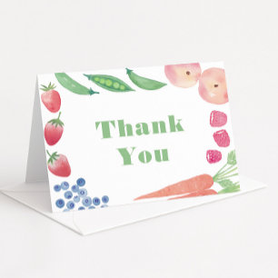Fresh Colorful Fruits Farmers Market Baby Shower Thank You Card