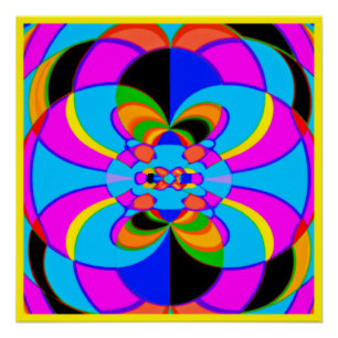 Fresh Colorful Neon Patterns Art Poster