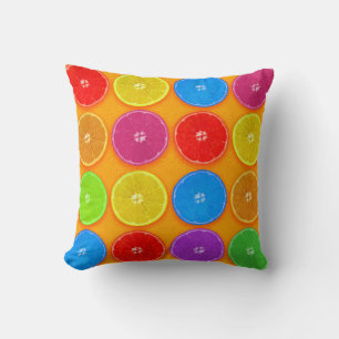 Fresh Colorful Orange Slices Throw Pillow