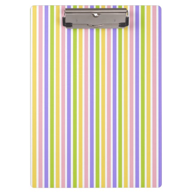 Fresh Colorful Striped Abstract Style Pattern Clipboard (Front)