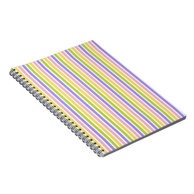 Fresh Colorful Striped Abstract Style Pattern Notebook (Right Side)