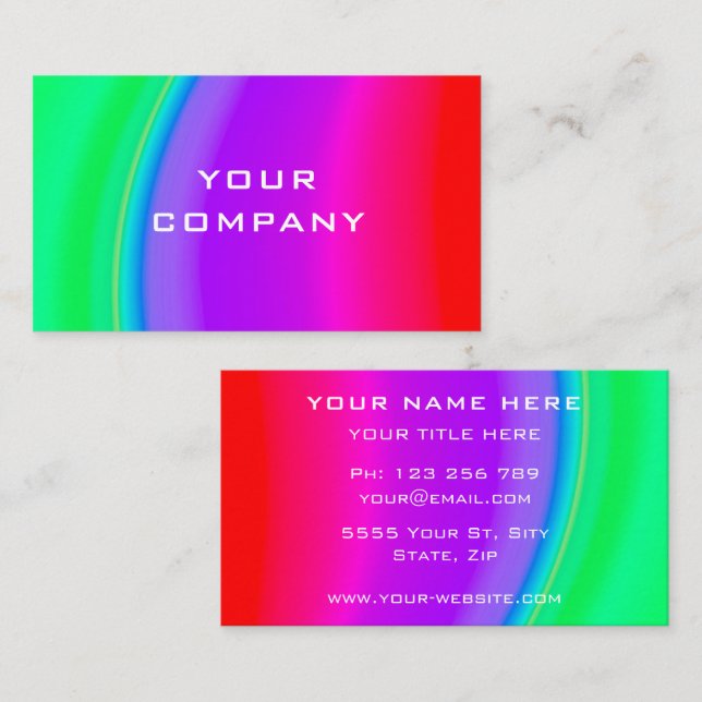 Fresh Colors Business Card - Rainbow (Front/Back)