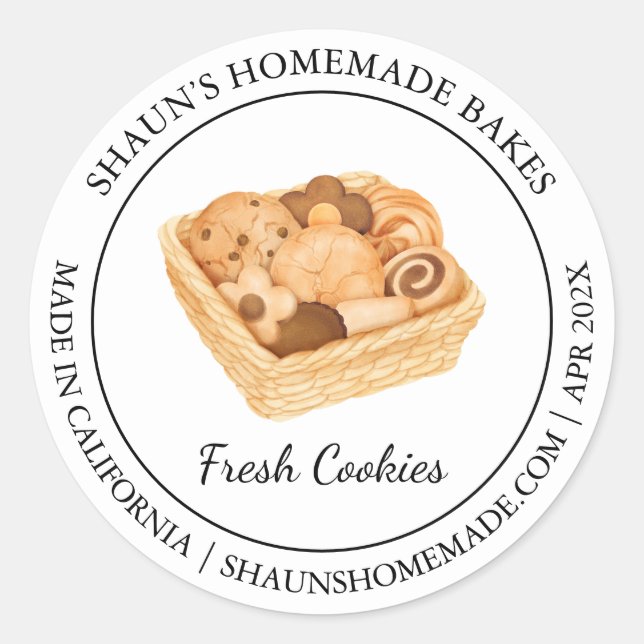Fresh Cookies Baking Modern label (Front)