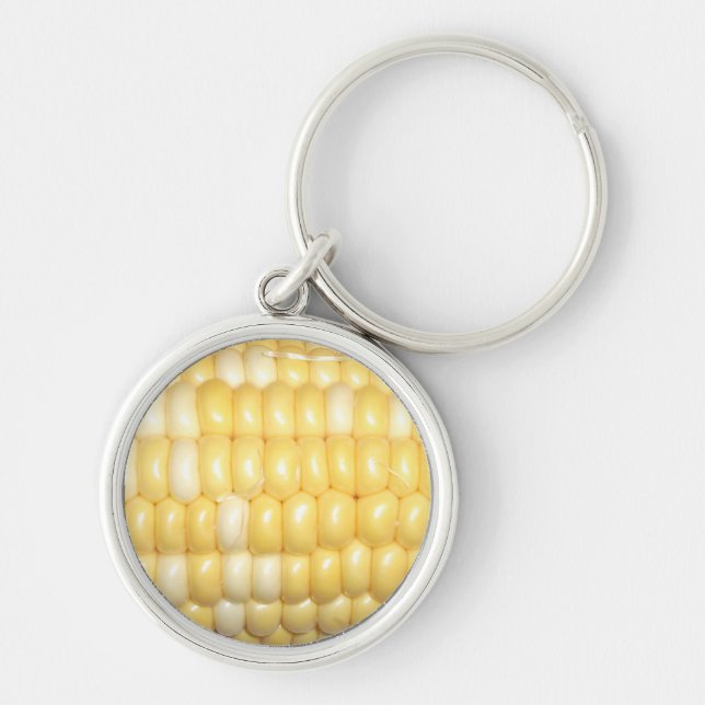 Fresh Corn Kernels on the Cob Keychain (Front)