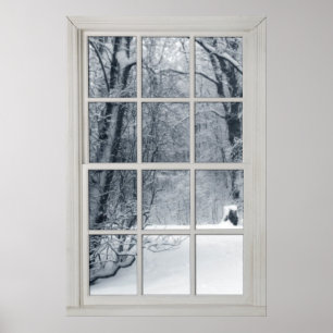 Fresh Country Snow Window with a View Poster