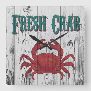 Fresh Crab Square Wall Clock