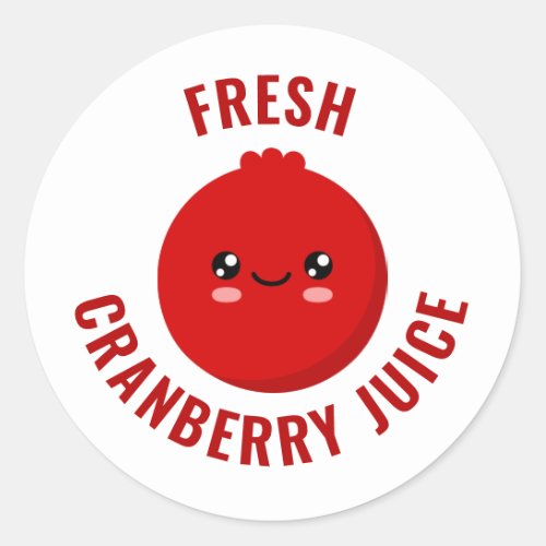 Fresh Cranberry Juice Classic Round Sticker