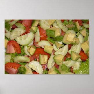 Fresh Cucumber Tomato Salad Kitchen Wall Art