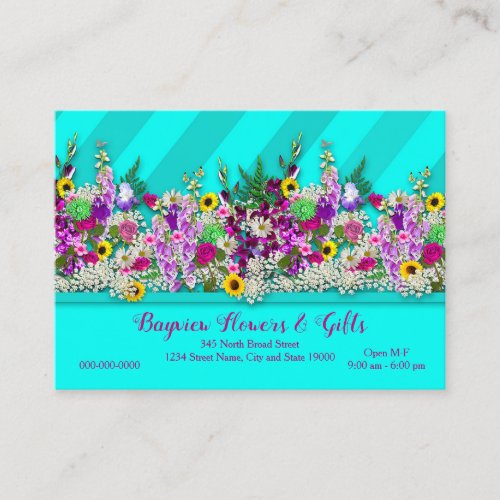 Fresh_Cut Colorful Flowers Business Card