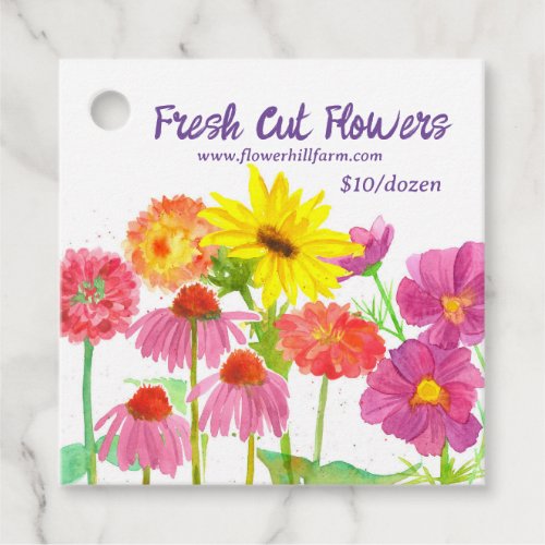 Fresh Cut Flowers Bouquet Label Farm Stand Tag