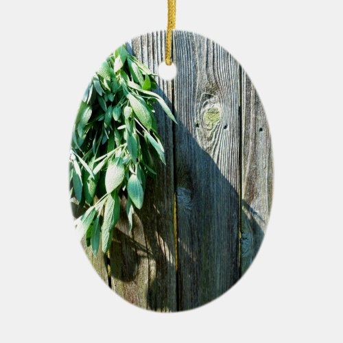 Fresh_cut Sage Barn_wood Ceramic Ornament