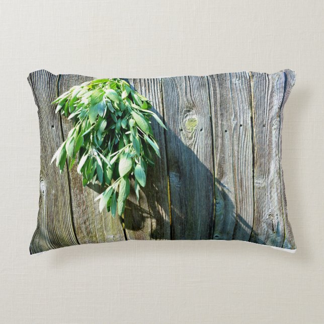 Fresh-cut Sage Barn-wood Decorative Pillow (Front)
