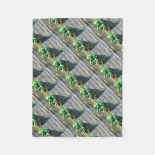 Fresh-cut Sage Barn-wood Fleece Blanket