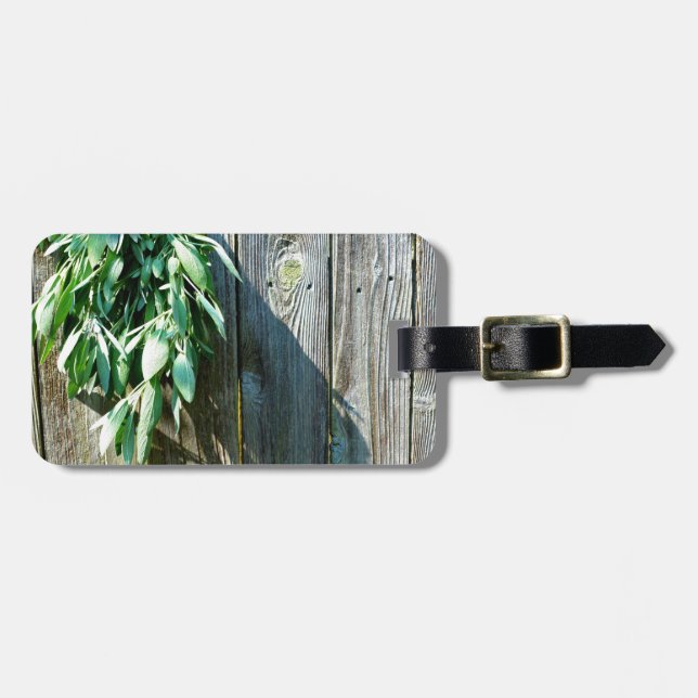 Fresh-cut Sage Barn-wood Luggage Tag (Front Horizontal)