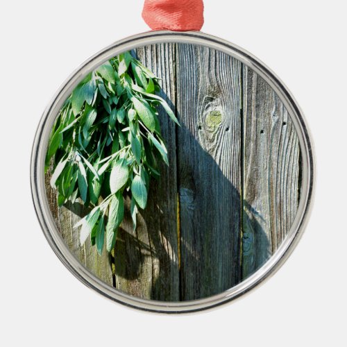 Fresh_cut Sage Barn_wood Metal Ornament