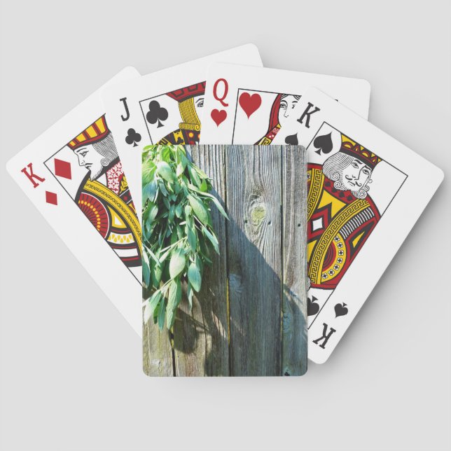 Fresh-cut Sage Barn-wood Poker Cards (Back)