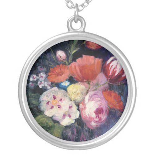 Fresh Cut Spring Flower Silver Plated Necklace