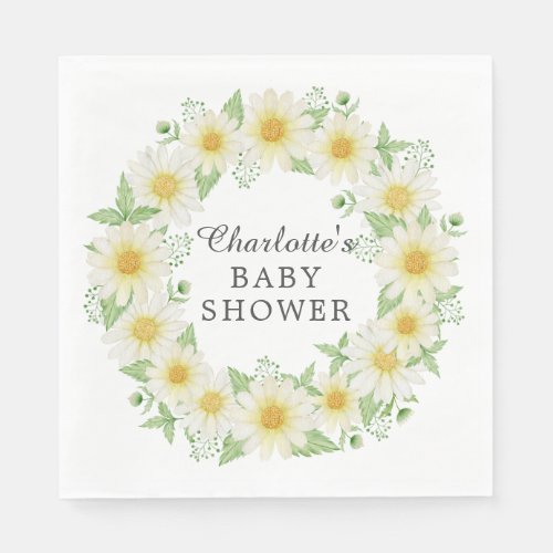 Fresh Daisy Baby Shower  Paper Napkins