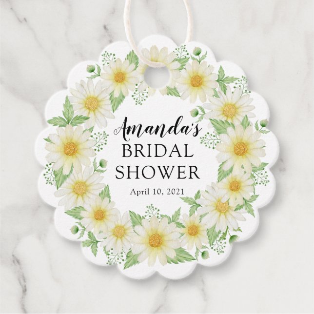 Fresh Daisy Bridal Shower Favor Tags (Front)