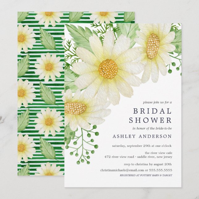 Fresh Daisy Bridal Shower Invitation (Front/Back)