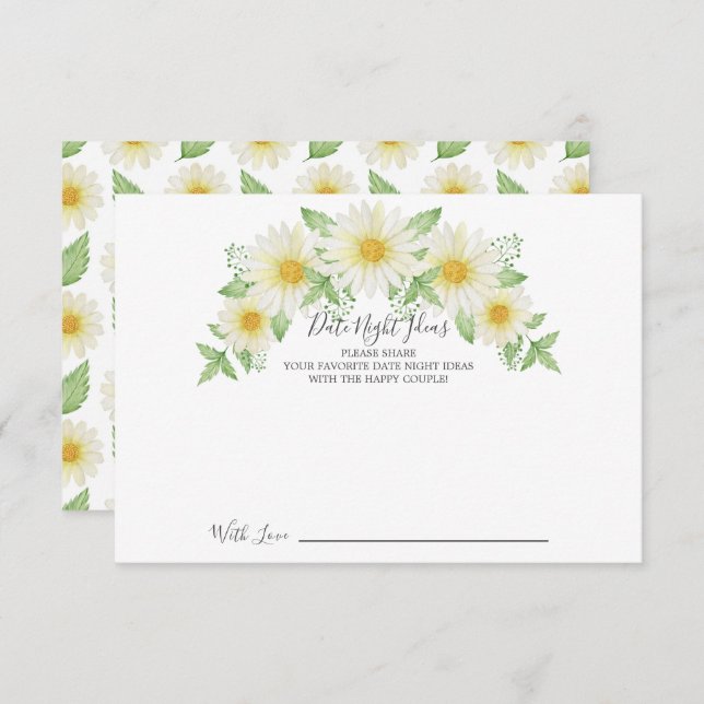 Fresh Daisy Date Night Ideas Card (Front/Back)