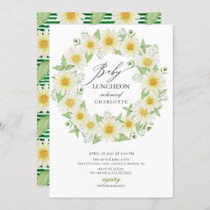 Fresh Daisy Floral Baby Luncheon Invitation