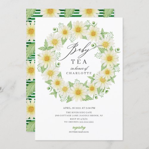 Fresh Daisy Floral Baby Shower Tea Invitation