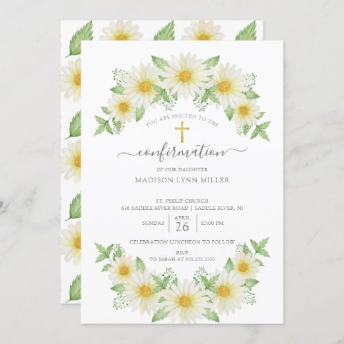 Fresh Daisy Floral Confirmation Invitation