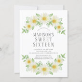 Fresh Daisy Floral Sweet Sixteen Party Invitation (Front)