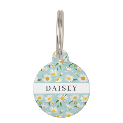 Fresh Daisy Flowers Pet ID Tag