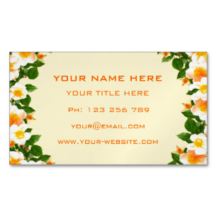 Fresh Design Business Card Magnet with Flowers