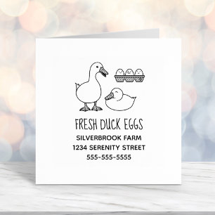 Fresh Duck Eggs Farm Address 2 Self-inking Stamp