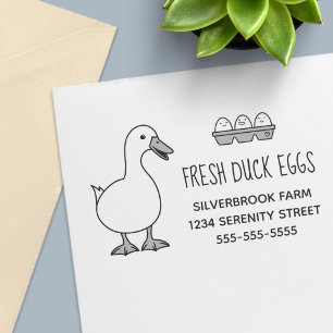 Fresh Duck Eggs Farm Address Lrg Self-inking Stamp