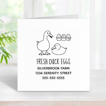 Fresh Duck Eggs Farm Address Rubber Stamp by Chibibi at Zazzle