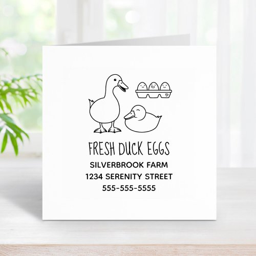 Fresh Duck Eggs Farm Address Rubber Stamp