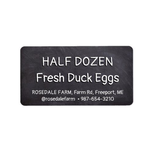 FRESH DUCK EGGS in White on Black Chalkboard Label