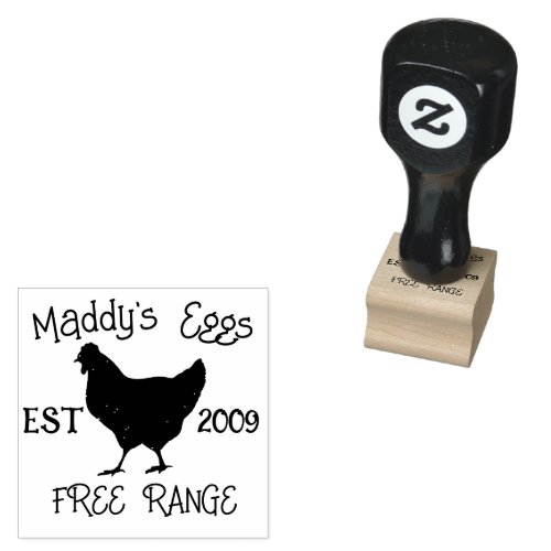 fresh egg farmer free range organic chicken coop   rubber stamp