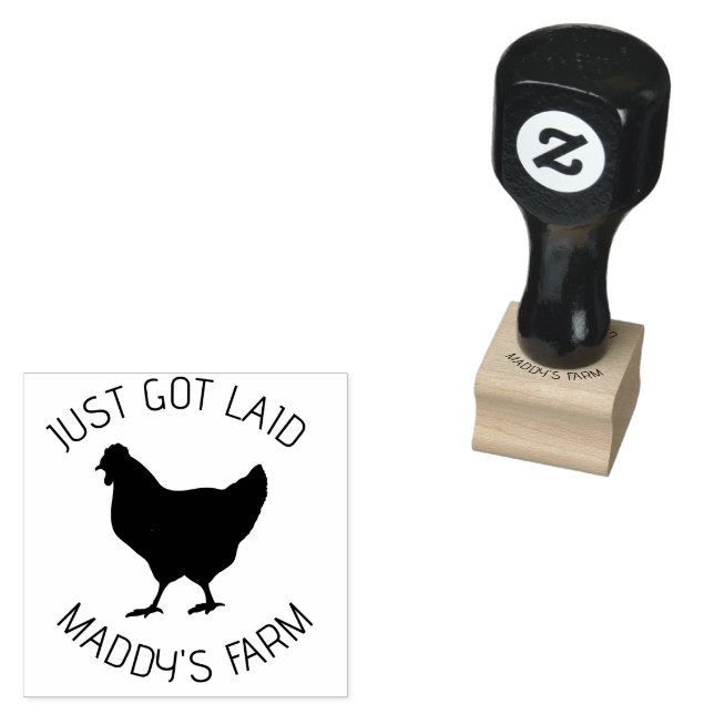fresh egg farmer free range organic chicken coop rubber stamp (Stamped)