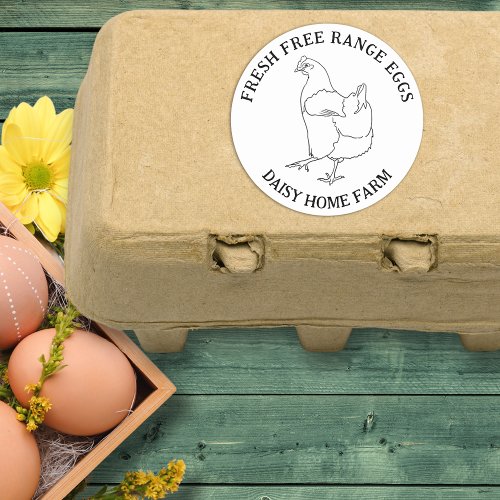 Fresh eggs business classic round sticker