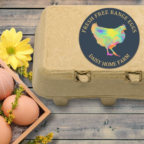 Fresh Eggs Chicken Business Personalized Classic Round Sticker