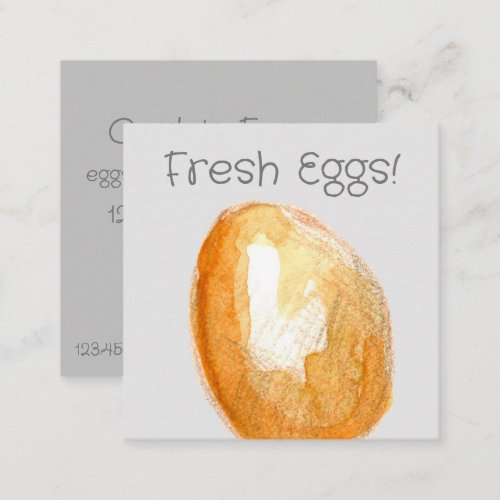 Fresh Eggs For Sale Brown Egg Hobby Farm Square Business Card