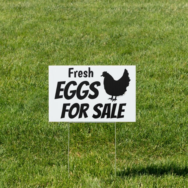 Fresh Eggs for Sale Chicken Silhouette Black 