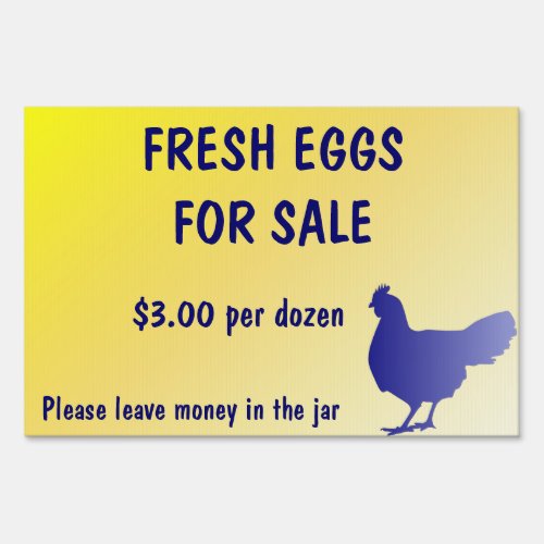 Fresh Eggs for Sale Farm Yard Sign Customizable